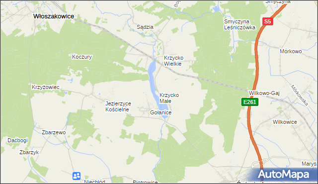 mapa Krzycko Małe, Krzycko Małe na mapie Targeo