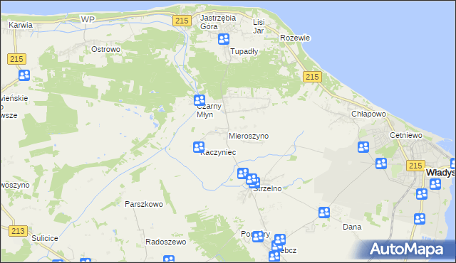 mapa Mieroszyno, Mieroszyno na mapie Targeo