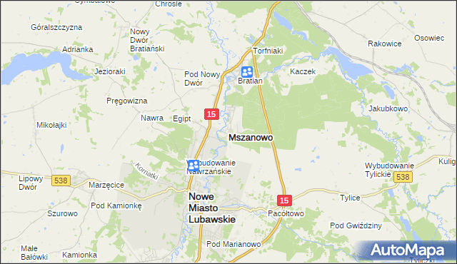 mapa Mszanowo, Mszanowo na mapie Targeo