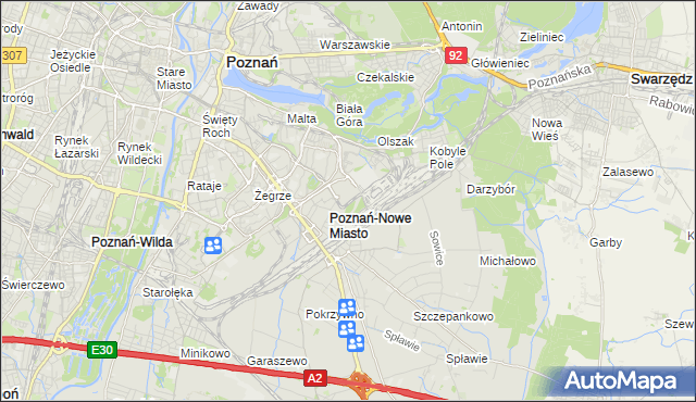 mapa Nowe Miasto gmina Poznań, Nowe Miasto gmina Poznań na mapie Targeo