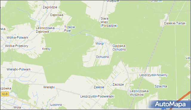 mapa Ochudno, Ochudno na mapie Targeo