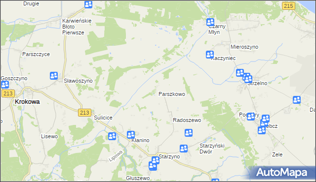 mapa Parszkowo, Parszkowo na mapie Targeo