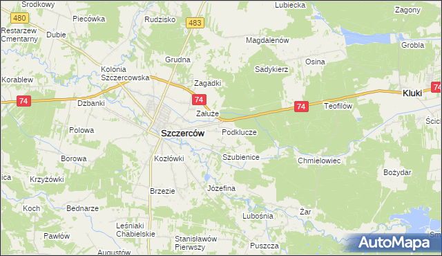 mapa Podklucze, Podklucze na mapie Targeo