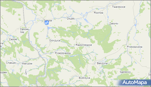 mapa Radomiłowice, Radomiłowice na mapie Targeo