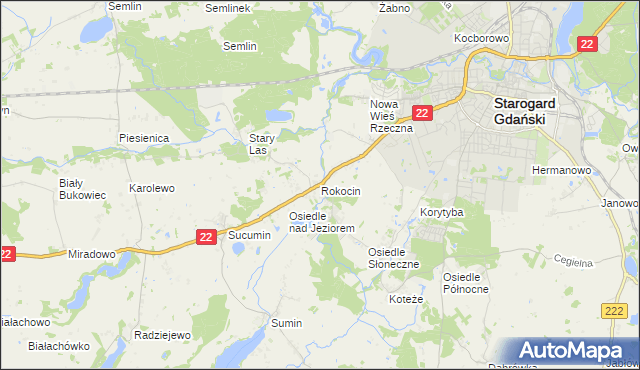 mapa Rokocin, Rokocin na mapie Targeo