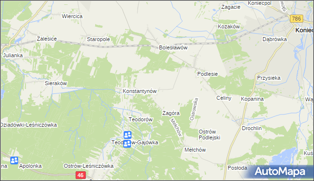 mapa Skrajniwa, Skrajniwa na mapie Targeo