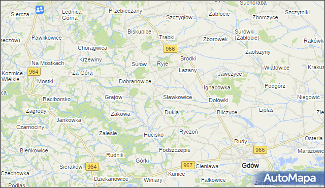 mapa Sławkowice, Sławkowice na mapie Targeo