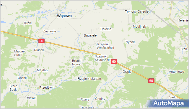 mapa Rząśnik Szlachecki, Rząśnik Szlachecki na mapie Targeo