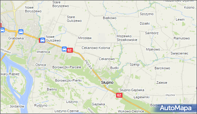 mapa Cekanowo gmina Słupno, Cekanowo gmina Słupno na mapie Targeo