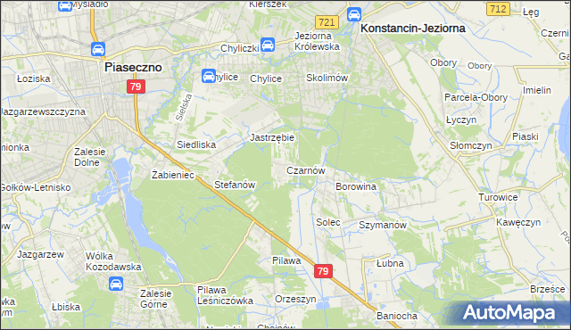 mapa Czarnów gmina Konstancin-Jeziorna, Czarnów gmina Konstancin-Jeziorna na mapie Targeo