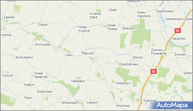 mapa Dzierżanowo-Osada, Dzierżanowo-Osada na mapie Targeo