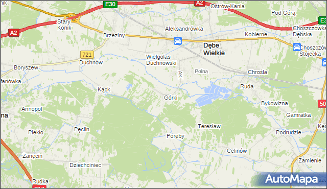 mapa Górki gmina Dębe Wielkie, Górki gmina Dębe Wielkie na mapie Targeo