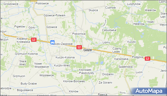 mapa Gózd powiat radomski, Gózd powiat radomski na mapie Targeo