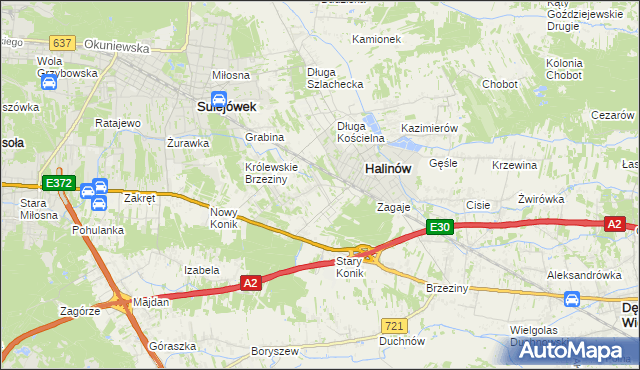 mapa Hipolitów gmina Halinów, Hipolitów gmina Halinów na mapie Targeo