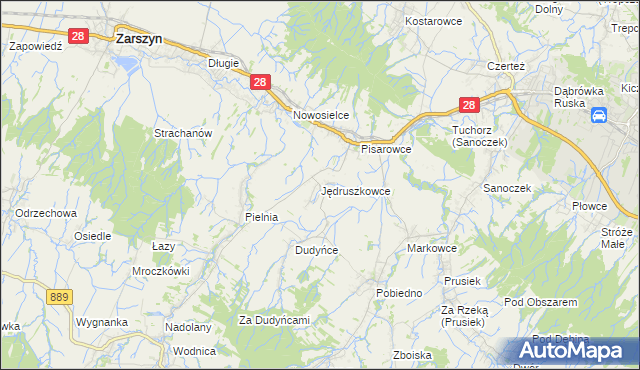 mapa Jędruszkowce, Jędruszkowce na mapie Targeo