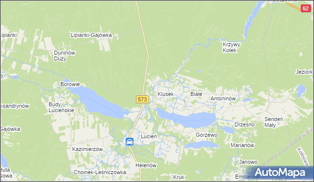 mapa Klusek gmina Gostynin, Klusek gmina Gostynin na mapie Targeo