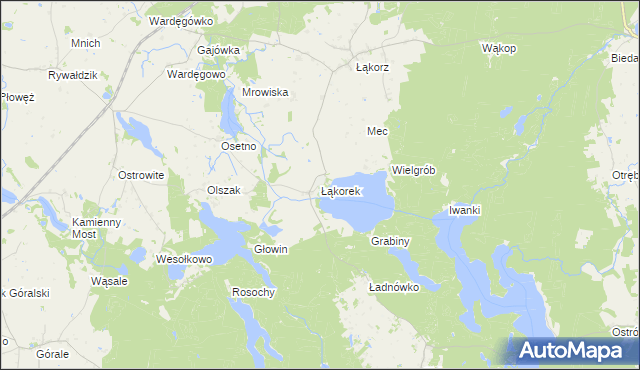 mapa Łąkorek, Łąkorek na mapie Targeo
