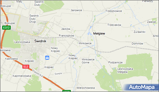 mapa Minkowice-Kolonia, Minkowice-Kolonia na mapie Targeo