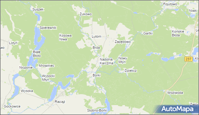 mapa Nadolna Karczma, Nadolna Karczma na mapie Targeo