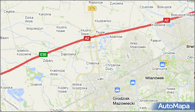 mapa Natolin gmina Grodzisk Mazowiecki, Natolin gmina Grodzisk Mazowiecki na mapie Targeo