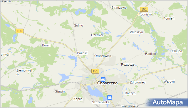 mapa Oraczewice, Oraczewice na mapie Targeo
