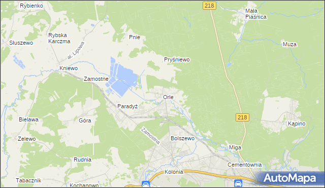 mapa Orle gmina Wejherowo, Orle gmina Wejherowo na mapie Targeo