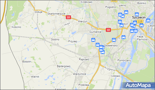 mapa Ostoja gmina Kołbaskowo, Ostoja gmina Kołbaskowo na mapie Targeo