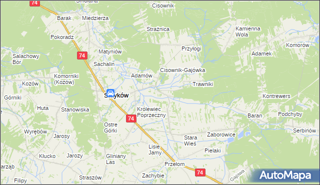 mapa Piaski Królewieckie, Piaski Królewieckie na mapie Targeo