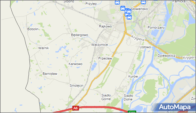 mapa Przecław gmina Kołbaskowo, Przecław gmina Kołbaskowo na mapie Targeo