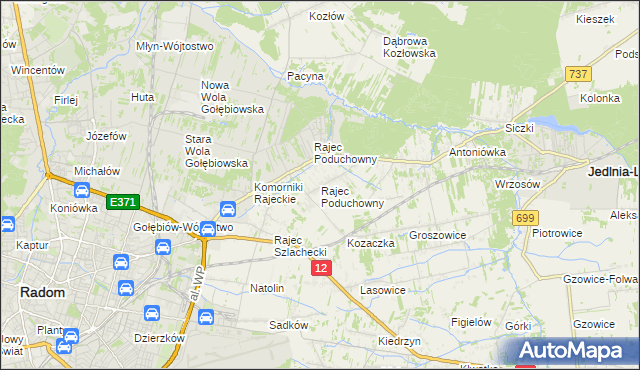 mapa Rajec Poduchowny, Rajec Poduchowny na mapie Targeo