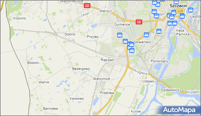 mapa Rajkowo, Rajkowo na mapie Targeo