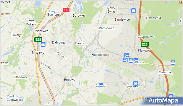 mapa Rębiechowo, Rębiechowo na mapie Targeo