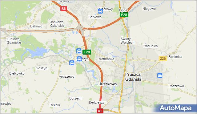 mapa Rotmanka, Rotmanka na mapie Targeo