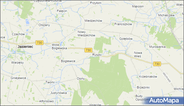 mapa Ryszki, Ryszki na mapie Targeo