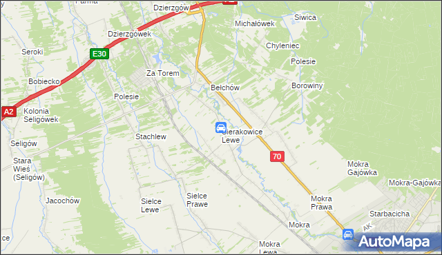 mapa Sierakowice Lewe, Sierakowice Lewe na mapie Targeo