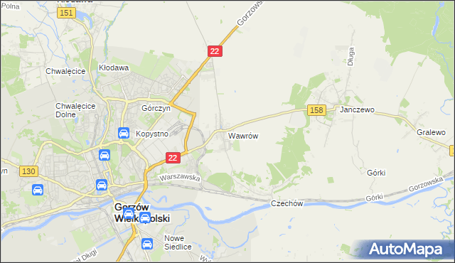 mapa Wawrów, Wawrów na mapie Targeo