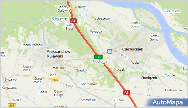 mapa Wygoda Leśniczówka gmina Aleksandrów Kujawski, Wygoda Leśniczówka gmina Aleksandrów Kujawski na mapie Targeo