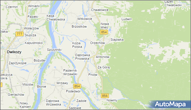 mapa Antoniów gmina Radomyśl nad Sanem, Antoniów gmina Radomyśl nad Sanem na mapie Targeo