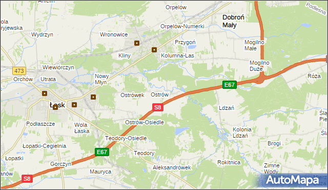 mapa Barycz gmina Dobroń, Barycz gmina Dobroń na mapie Targeo