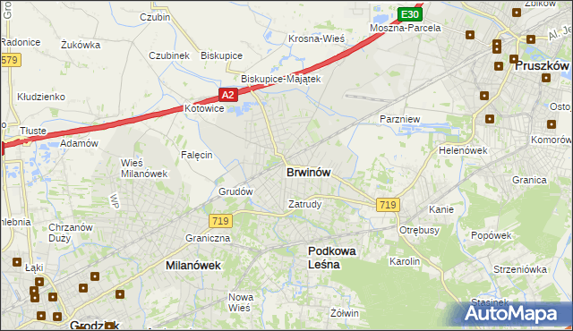 mapa Brwinów, Brwinów na mapie Targeo