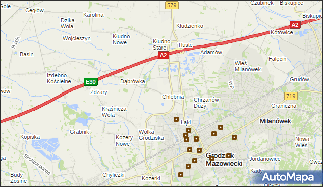mapa Chlebnia, Chlebnia na mapie Targeo