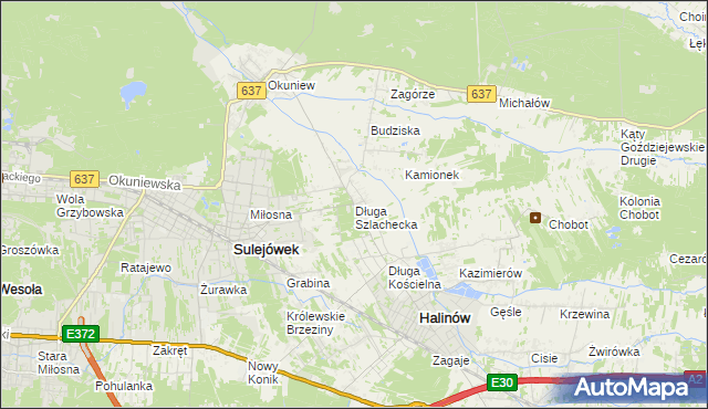 mapa Długa Szlachecka, Długa Szlachecka na mapie Targeo