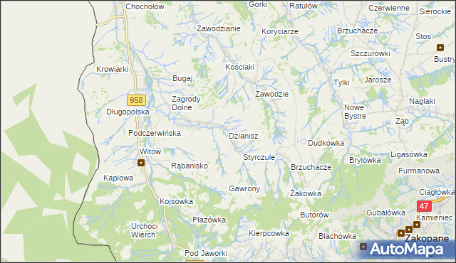 mapa Dzianisz, Dzianisz na mapie Targeo