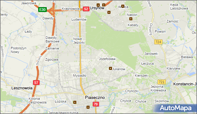 mapa Józefosław, Józefosław na mapie Targeo