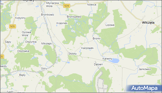 mapa Karpówek, Karpówek na mapie Targeo