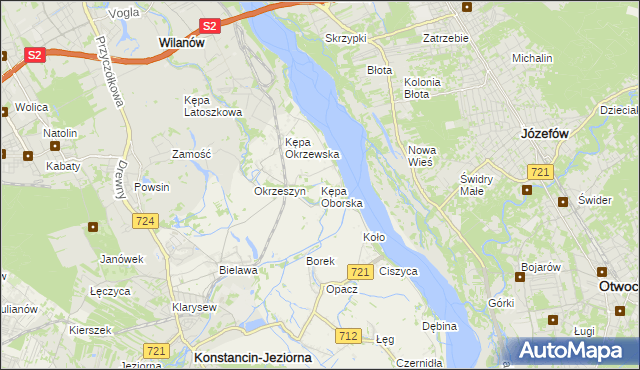 mapa Kępa Oborska, Kępa Oborska na mapie Targeo