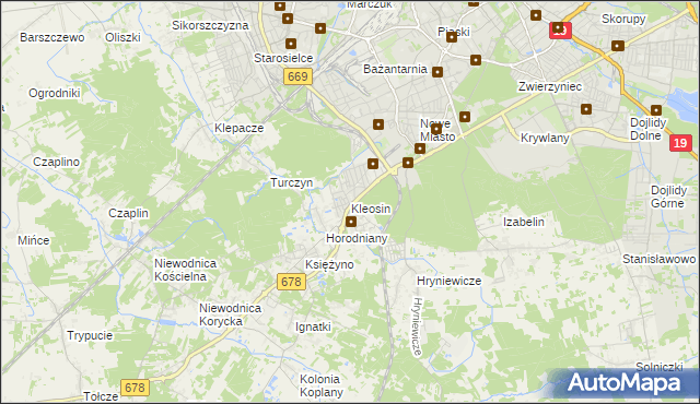 mapa Kleosin, Kleosin na mapie Targeo