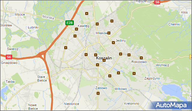 mapa Koszalina, Koszalin na mapie Targeo