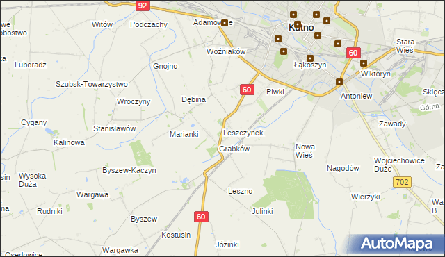 mapa Leszczynek, Leszczynek na mapie Targeo