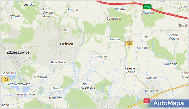 mapa Lichynia, Lichynia na mapie Targeo